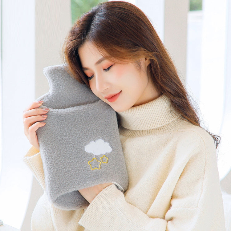 Vỏ bọc vải giặt tháo rời cho túi nước nóng cao su, màu xám mây 1000ML