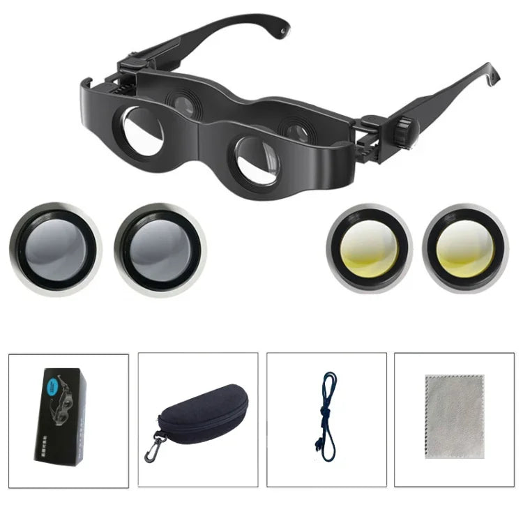 Ống nhòm câu cá DM0125 3X kính loại có thể điều chỉnh tiêu cự, bìa cứng, có kính phân cực xám, kính phân cực vàng, kính phân cực đỏ, kính phân cực xám + vàng, kính phân cực ba màu