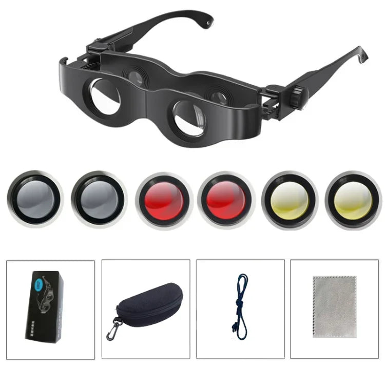 Ống nhòm câu cá DM0125 3X kính loại có thể điều chỉnh tiêu cự, bìa cứng, có kính phân cực xám, kính phân cực vàng, kính phân cực đỏ, kính phân cực xám + vàng, kính phân cực ba màu