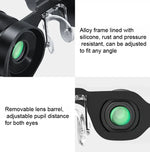 Ống nhòm câu cá HD 10x D-1548 có thể điều chỉnh tiêu cự, thông số: chỉ ống nhòm, có kính phân cực xám, kính phân cực vàng, kính phân cực đỏ, kính phân cực xám + vàng, kính phân cực ba màu