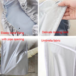 Bọc máy điều hòa ngoài trời chống nước, chống bụi, chống mưa, kích thước: S 80 x 28 x 54cm, M 86 x 30 x 56cm, L 95 x 40 x 73cm, XL 100 x 41 x 80cm