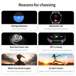 Đồng hồ gọi Bluetooth UM93Pro 1.28 inch theo dõi nhịp tim/oxy trong máu có chức năng NFC