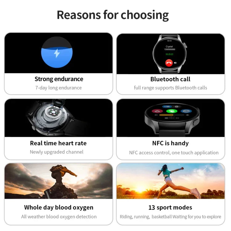 Đồng hồ gọi Bluetooth UM93Pro 1.28 inch theo dõi nhịp tim/oxy trong máu có chức năng NFC