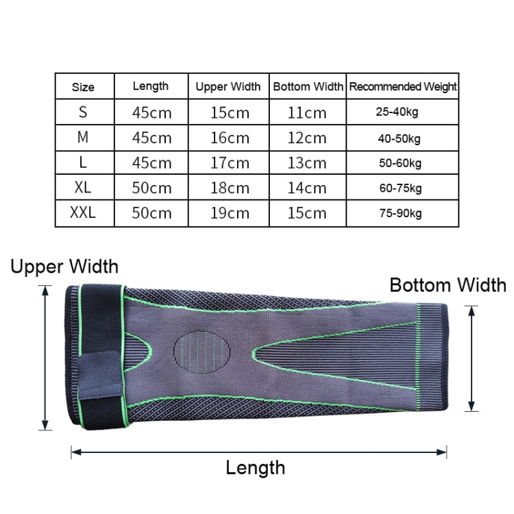 Bảo vệ đầu gối thể thao dệt nylon kéo dài, XL, XXL