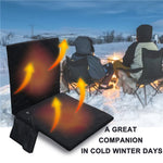 Outdoor Winter Camping Warm USB Heating Cushions With Backrest, With Backrest Black, With Backrest Gray