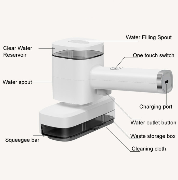 Máy lau cầm tay không dây đa năng 12W, dụng cụ cạo kính cầm tay