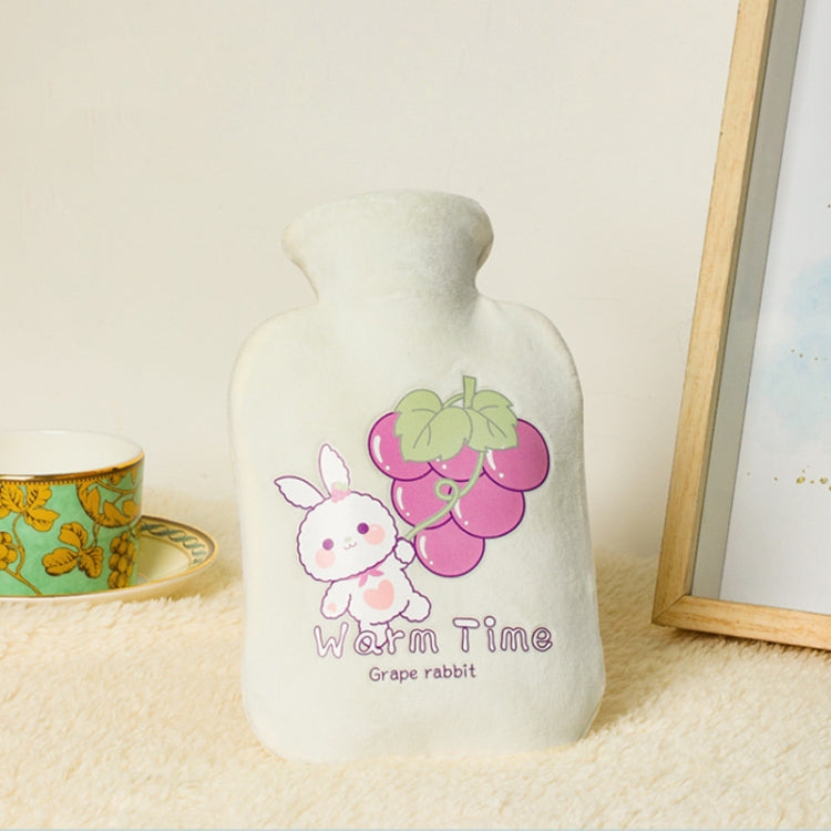 Túi nước nóng PVC chống nổ bọc nhung hoạt hình dày, dung tích 500ML màu trắng sữa, 1000ML màu trắng sữa, 2000ML màu trắng sữa, 500ML màu xanh nhạt, 1000ML màu xanh nhạt, 2000ML màu xanh nhạt, 500ML màu vàng, 1000ML màu vàng, 2000ML màu vàng