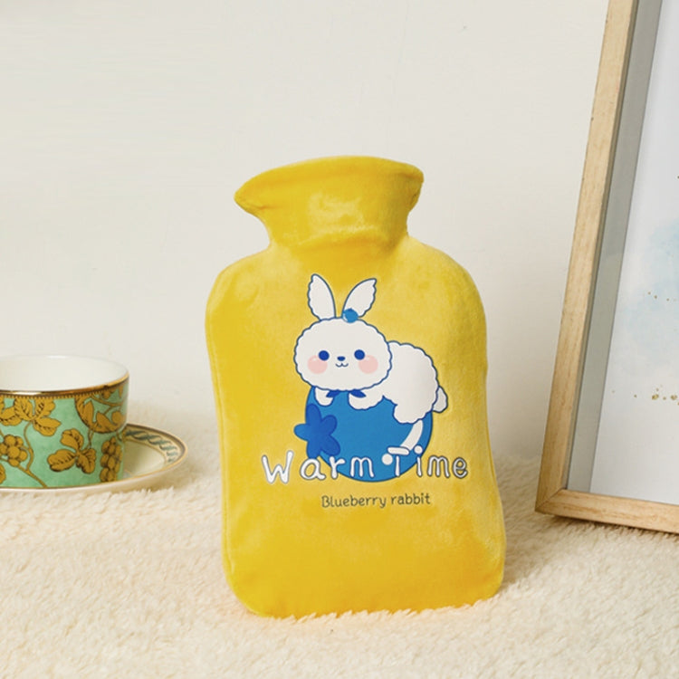 Túi nước nóng PVC chống nổ bọc nhung hoạt hình dày, dung tích 500ML màu trắng sữa, 1000ML màu trắng sữa, 2000ML màu trắng sữa, 500ML màu xanh nhạt, 1000ML màu xanh nhạt, 2000ML màu xanh nhạt, 500ML màu vàng, 1000ML màu vàng, 2000ML màu vàng