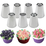 Bộ đầu phun cán thép không gỉ cho làm bánh DIY, bộ 7 cái, 8 cái, 9 cái, 10 cái, 11 cái, 12 cái, 14 cái, 128 cái