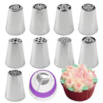 Bộ đầu phun cán thép không gỉ cho làm bánh DIY, bộ 7 cái, 8 cái, 9 cái, 10 cái, 11 cái, 12 cái, 14 cái, 128 cái