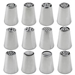 Bộ đầu phun cán thép không gỉ cho làm bánh DIY, bộ 7 cái, 8 cái, 9 cái, 10 cái, 11 cái, 12 cái, 14 cái, 128 cái