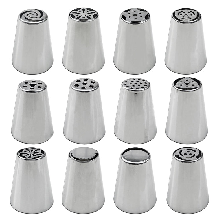 Bộ đầu phun cán thép không gỉ cho làm bánh DIY, bộ 7 cái, 8 cái, 9 cái, 10 cái, 11 cái, 12 cái, 14 cái, 128 cái