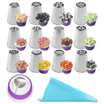 Bộ đầu phun cán thép không gỉ cho làm bánh DIY, bộ 7 cái, 8 cái, 9 cái, 10 cái, 11 cái, 12 cái, 14 cái, 128 cái