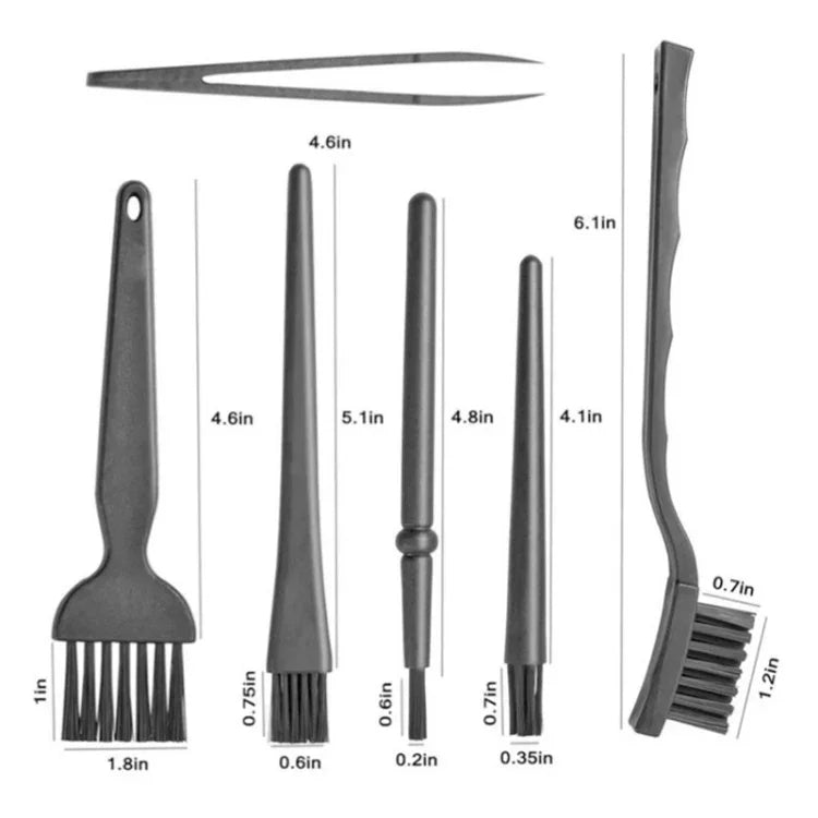 2 Bộ Cọ Chống Tĩnh Điện Có Tay Cầm Di Động Dùng Lau Bàn Phím, Bộ 5 Trong 1