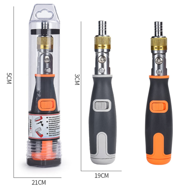 Bộ tua vít góc cóc đa góc 10 trong 1 2050C di động, 10 trong 1 màu cam, 10 trong 1 màu xám