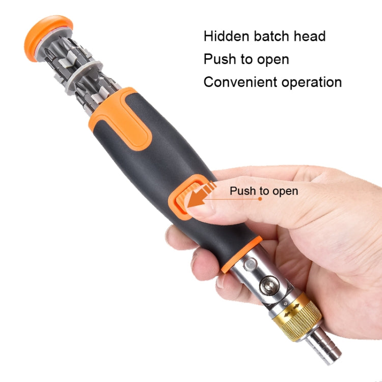 Bộ tua vít góc cóc đa góc 10 trong 1 2050C di động, 10 trong 1 màu cam, 10 trong 1 màu xám