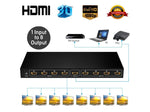 Bộ chia HDMI 8 cổng FJGEAR SM4K108 4K HD âm thanh và video, phích cắm EU, SM4K108