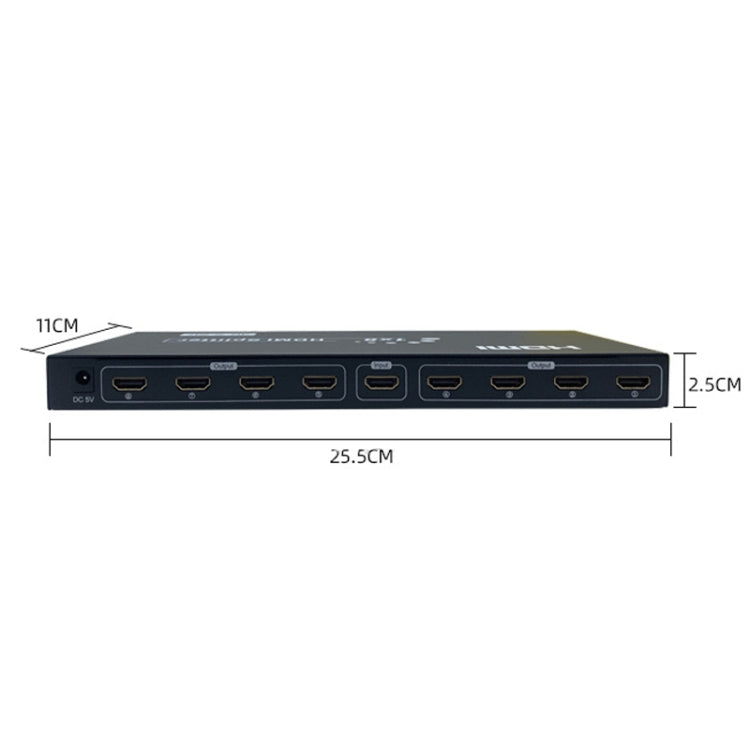 Bộ chia HDMI 8 cổng FJGEAR SM4K108 4K HD âm thanh và video, phích cắm EU, SM4K108