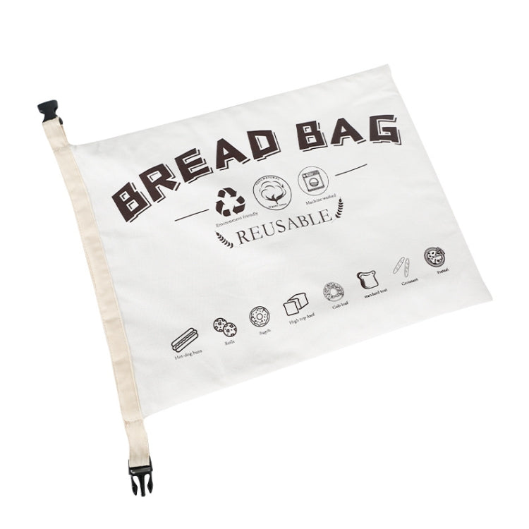 Túi đựng bánh mì bằng vải cotton TPU có khóa kẹp, túi bánh mì màu trắng, túi bánh mì màu be
