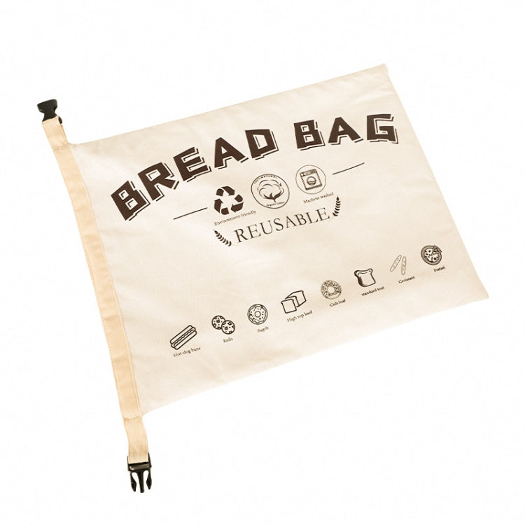Túi đựng bánh mì bằng vải cotton TPU có khóa kẹp, túi bánh mì màu trắng, túi bánh mì màu be