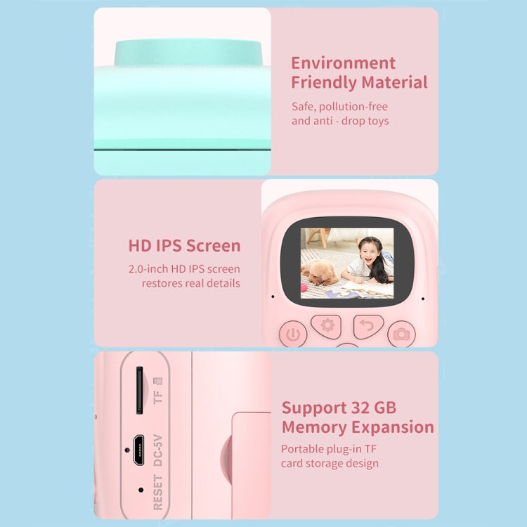 Máy ảnh kỹ thuật số trẻ em in hình hoạt hình HD A18 với ống kính xoay, Thông số:, Hồng, Hồng + 16G, Hồng + 32G, Xanh dương, Xanh dương + 16G, Xanh dương + 32G