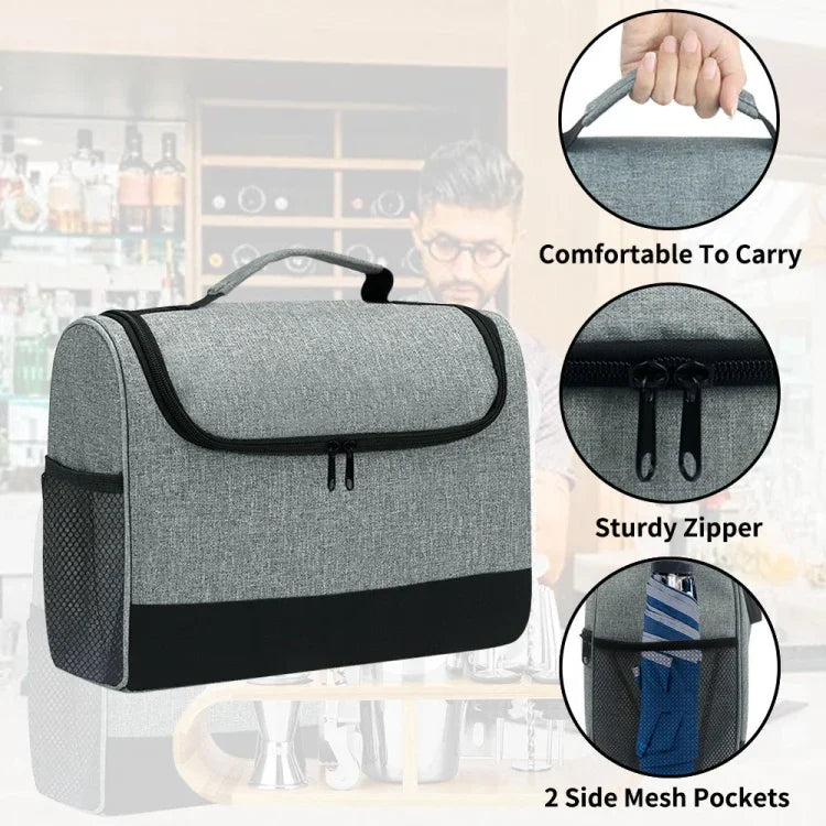 Túi bộ dụng cụ pha chế du lịch, túi đựng dụng cụ quầy bar, 32,5 x 14,5 x 25,4cm