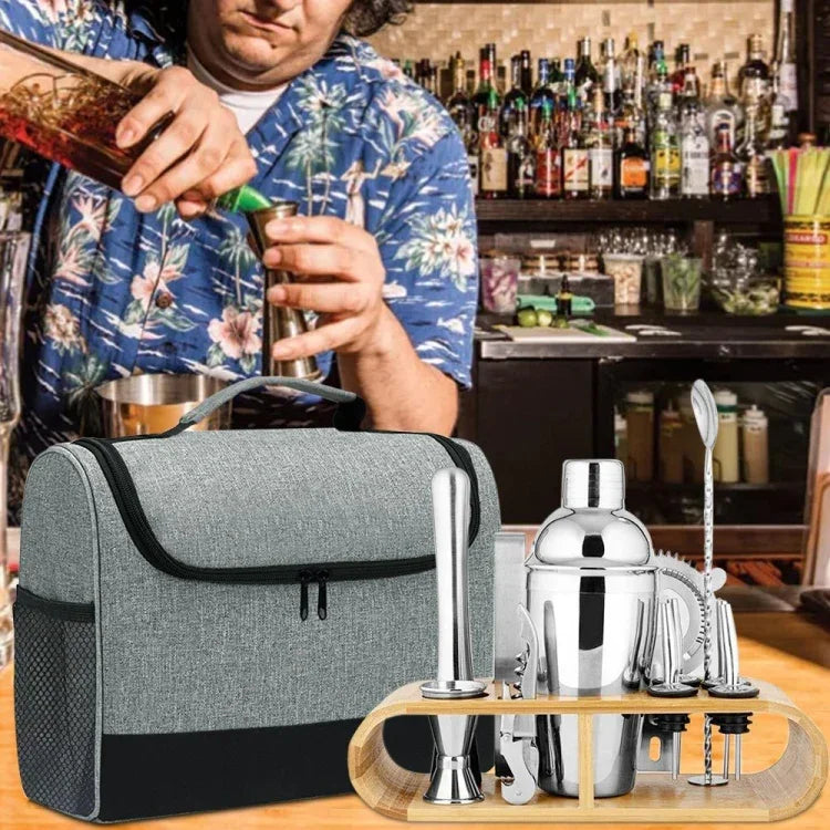 Túi bộ dụng cụ pha chế du lịch, túi đựng dụng cụ quầy bar, 32,5 x 14,5 x 25,4cm