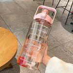 GYBL4503 2000ml Large-capacity Outdoor Sports Water Bottle with Straw, Spec:, Purple, Green, Blue, Black, Pink
