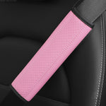 Fiber Leather Embossed Car Seat Belt Shoulder Cover Protector, 6.5X23cm