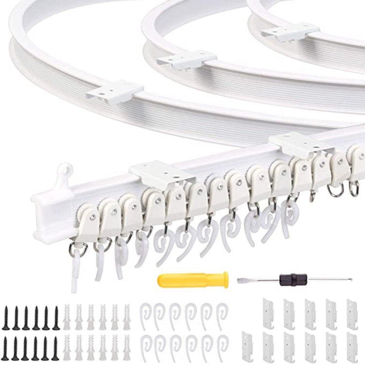 Bộ ray thép uốn rèm mẫu, bộ hướng dẫn linh hoạt, kích thước:, 3m trắng