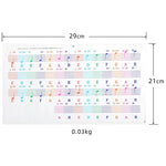 5 Miếng Dán Màu Bàn Phím Đàn Piano Trẻ Em Phụ Kiện Nhạc Cụ, QT-005, QT-005-A, QT-0302