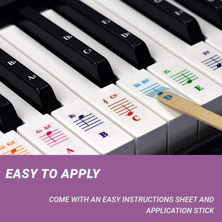 5 Miếng Dán Màu Bàn Phím Đàn Piano Trẻ Em Phụ Kiện Nhạc Cụ, QT-005, QT-005-A, QT-0302