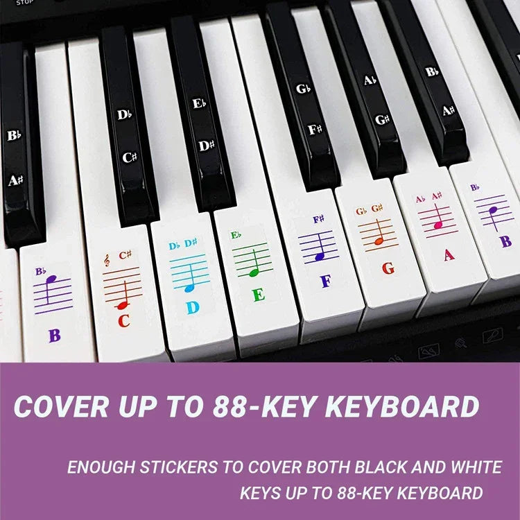 5 Miếng Dán Màu Bàn Phím Đàn Piano Trẻ Em Phụ Kiện Nhạc Cụ, QT-005, QT-005-A, QT-0302