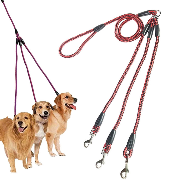 Dây Dắt 3 Trong 1 Dài 140cm Dây Dắt Đa Đầu Đi Bộ Cho Chó, 140cm 3 Trong 1 Màu Xanh, 140cm 3 Trong 1 Màu Đỏ, 140cm 3 Trong 1 Màu Hồng Đậm