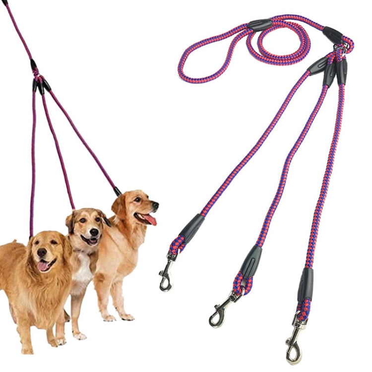 Dây Dắt 3 Trong 1 Dài 140cm Dây Dắt Đa Đầu Đi Bộ Cho Chó, 140cm 3 Trong 1 Màu Xanh, 140cm 3 Trong 1 Màu Đỏ, 140cm 3 Trong 1 Màu Hồng Đậm