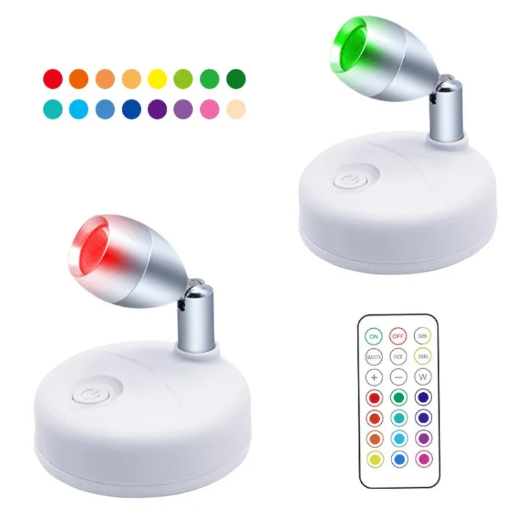 Đèn chiếu điểm không dây RGB điều khiển từ xa tủ, C1556 một đầu 2 đèn, C1648 một đầu 2 đèn, C2755 hai đầu 2 đèn, C2765 hai đầu 2 đèn