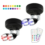Đèn chiếu điểm không dây RGB điều khiển từ xa tủ, C1556 một đầu 2 đèn, C1648 một đầu 2 đèn, C2755 hai đầu 2 đèn, C2765 hai đầu 2 đèn