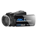 Máy quay video kỹ thuật số 4K Zoom 5600PX màu đen, kèm đèn chiếu sáng + ống kính góc rộng, kèm chụp + micro + ống kính góc rộng, kèm bộ ổn định