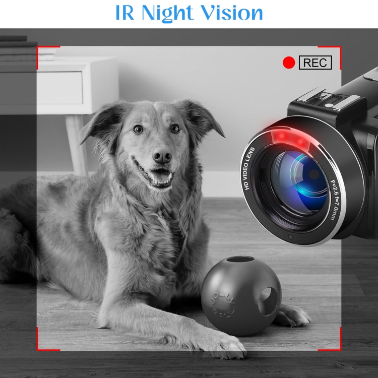 Máy quay video kỹ thuật số 4K Zoom 5600PX màu đen, kèm đèn chiếu sáng + ống kính góc rộng, kèm chụp + micro + ống kính góc rộng, kèm bộ ổn định