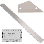 Thước đo cần đàn bass bằng thép không gỉ GNR3, Kiểu:, Răng đôi+Thước cân bằng+Thước đo độ cao dây