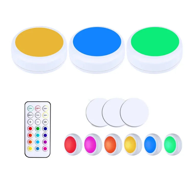 Đèn ngủ RGB 13 màu có thể điều chỉnh độ sáng bằng hồng ngoại cho tủ, 3 đèn 1 điều khiển từ xa, 6 đèn 2 điều khiển từ xa