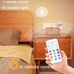 Đèn ngủ RGB 13 màu có thể điều chỉnh độ sáng bằng hồng ngoại cho tủ, 3 đèn 1 điều khiển từ xa, 6 đèn 2 điều khiển từ xa