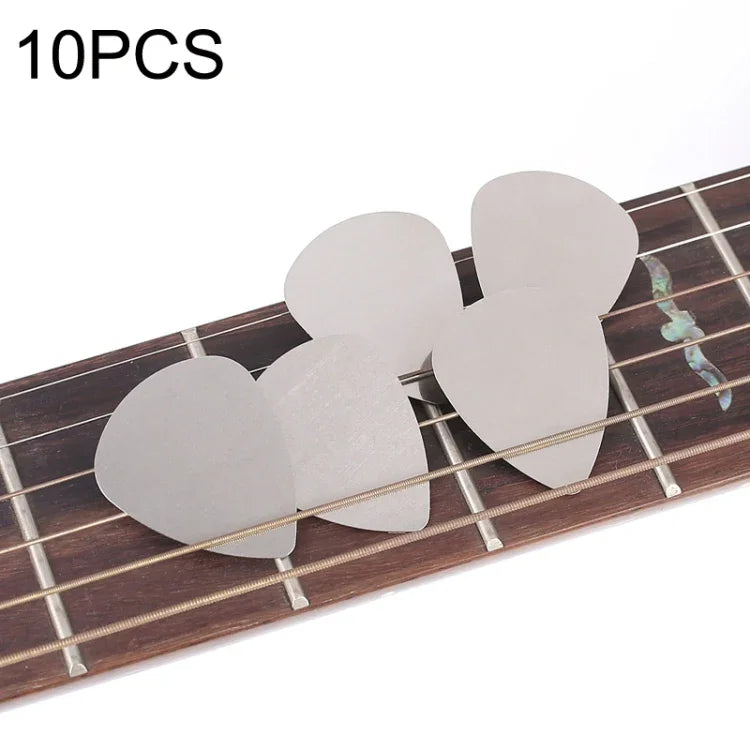 10 chiếc miếng gảy guitar kim loại bằng thép không gỉ, miếng gảy guitar bằng thép