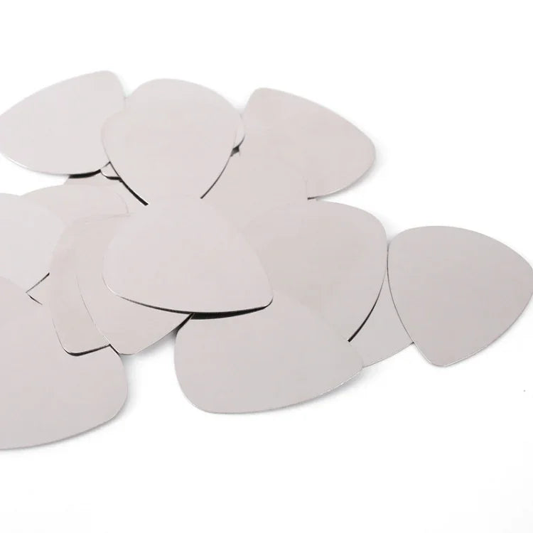 10 chiếc miếng gảy guitar kim loại bằng thép không gỉ, miếng gảy guitar bằng thép