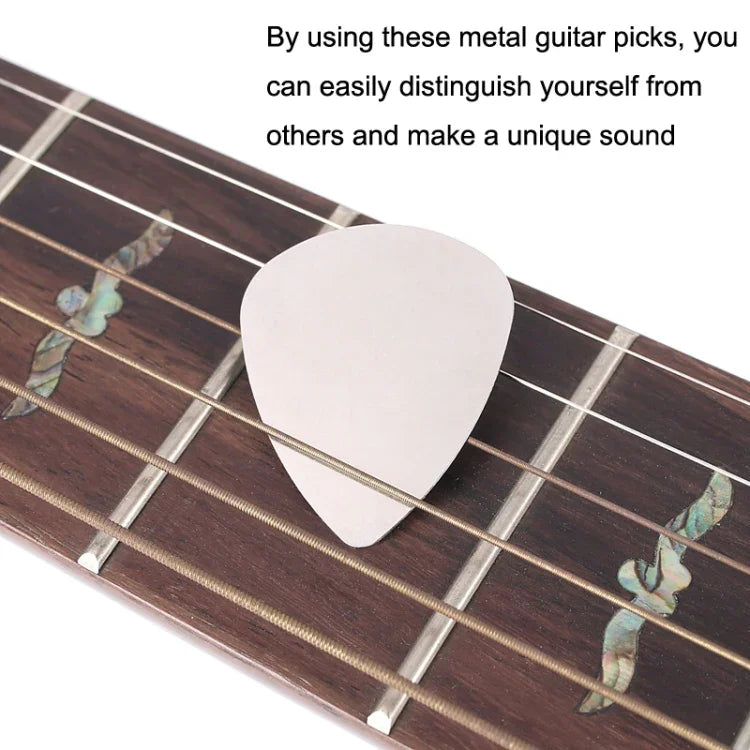 10 chiếc miếng gảy guitar kim loại bằng thép không gỉ, miếng gảy guitar bằng thép