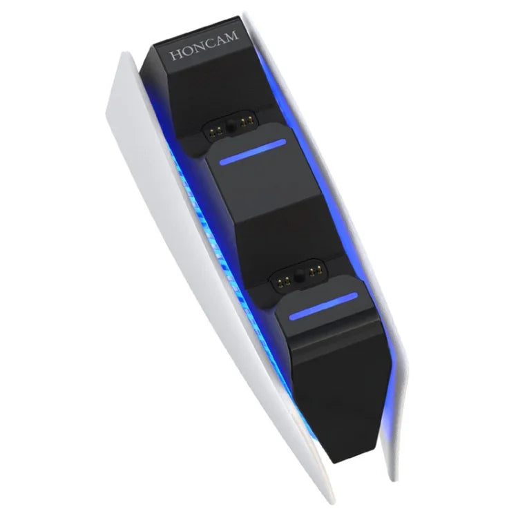 Bộ sạc dock đôi tay cầm HONCAM cho PS5, màu trắng, đen, đỏ hồng, xanh dương