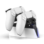 Bộ sạc dock đôi tay cầm HONCAM cho PS5, màu trắng, đen, đỏ hồng, xanh dương