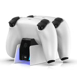 Bộ sạc dock đôi tay cầm HONCAM cho PS5, màu trắng, đen, đỏ hồng, xanh dương