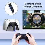 Bộ sạc dock đôi tay cầm HONCAM cho PS5, màu trắng, đen, đỏ hồng, xanh dương