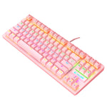 Bàn Phím Cơ Có Dây Laptop Văn Phòng ZIYOULANG K2 87 Phím Có Đèn LED, Dài Dây: 1.5m, K2 Đen, K2 Trắng, K2 Hồng, K2 Xanh Dương